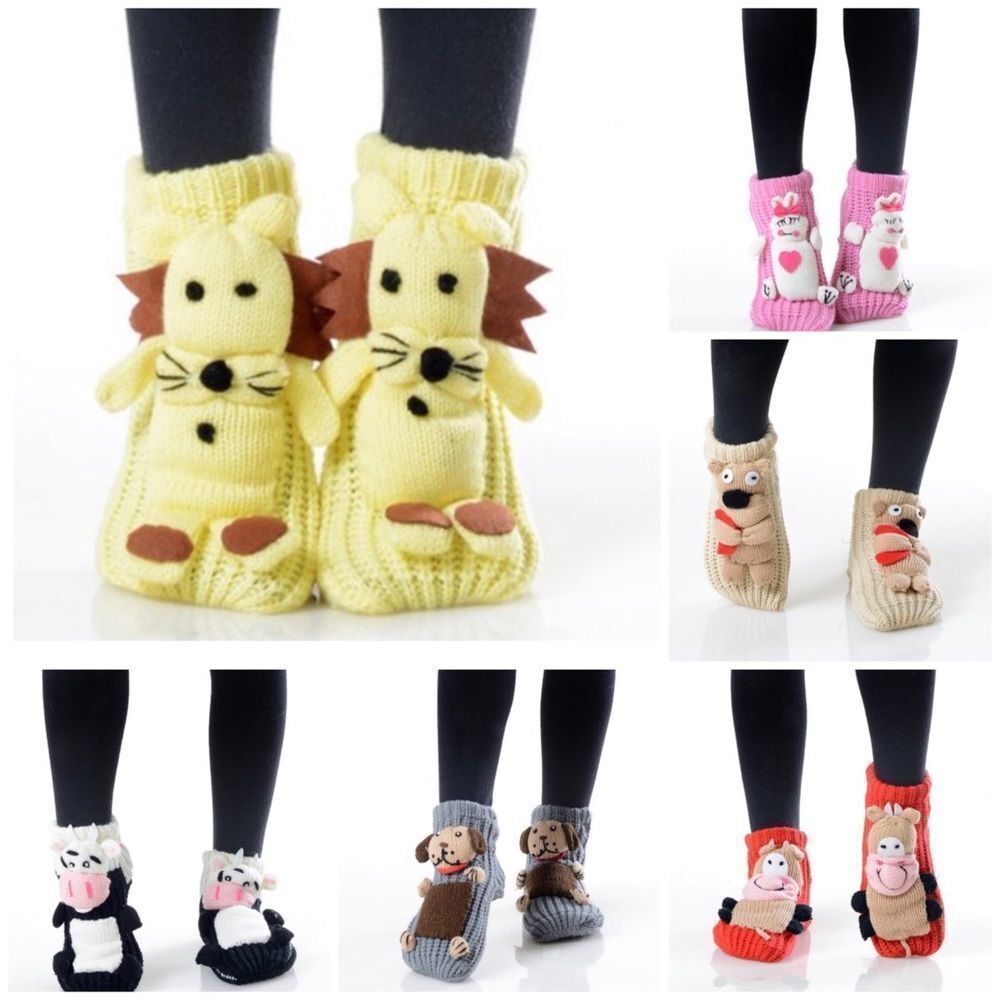 Kids 3D Animal Slipper Sock With Grip - Picture 1 of 8